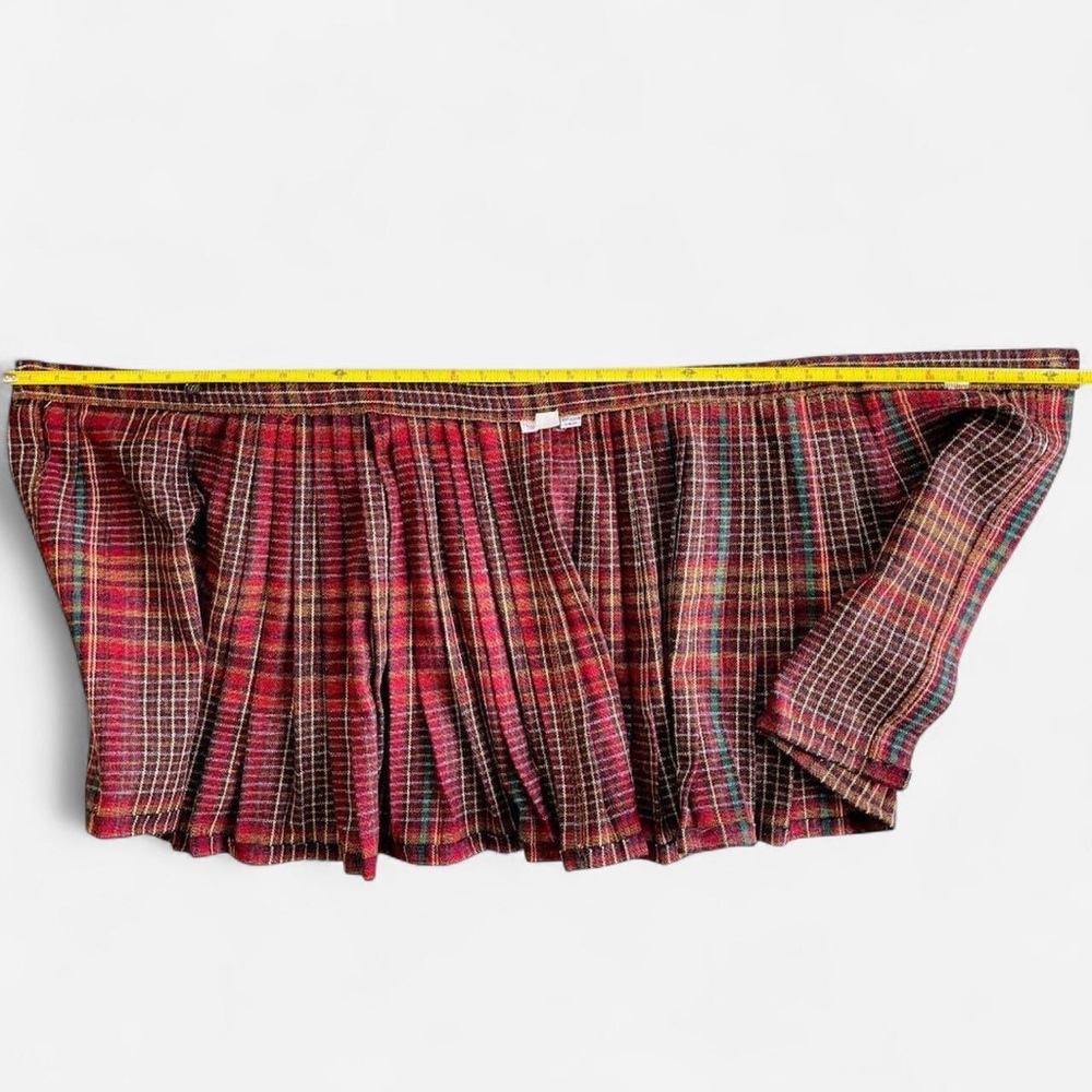 Vintage Union Made Tartan Plaid Wool Mini Wrap Skirt - Picture 7 of 7